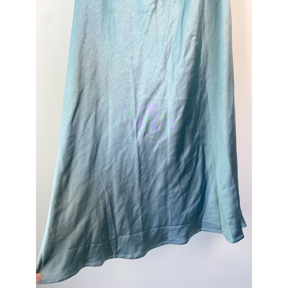 NWT Free People X Third Form Satin Tie Back Strapless Midi Dress 6 Blue Wave - Picture 5 of 13